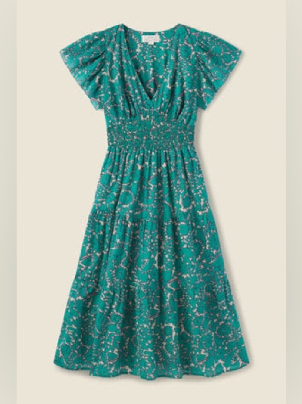 Trovata Birds of Paradis Kendall Maxi Dress Teal Thicket Floral Cottagecore Airy